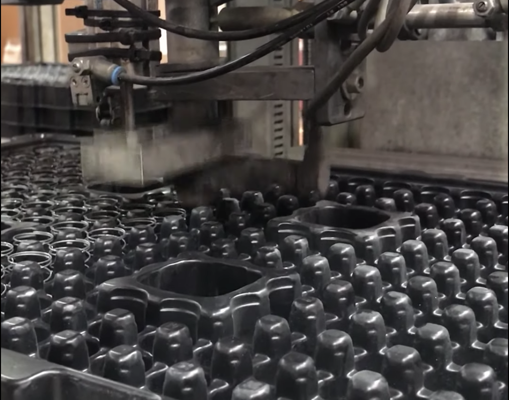 Automatisation du placement de ressorts de compression sur plateaux thermoformés
